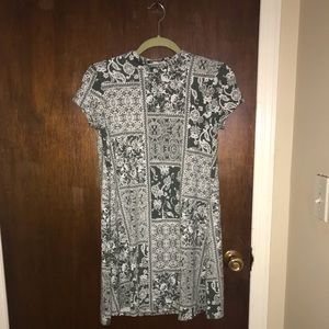 green print T shirt dress